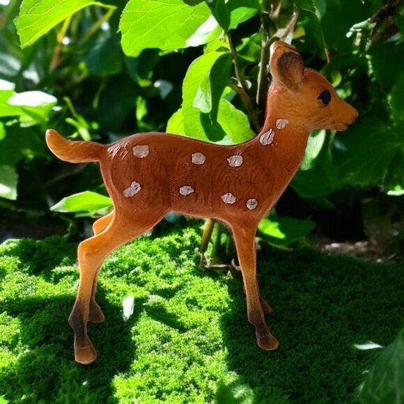 Vintage Reindeer Figure Mini Plastic Celluloid MCM Christmas Holiday Diorama - Picture 11 of 15